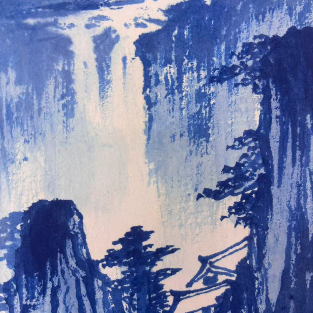 宋轲-1平尺-国画作品-写意青花山水-12