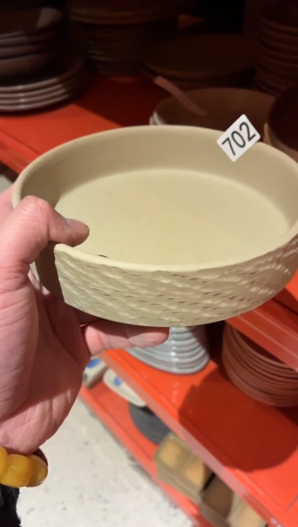 瓷片克***阿702黄色锤纹立身盘1个