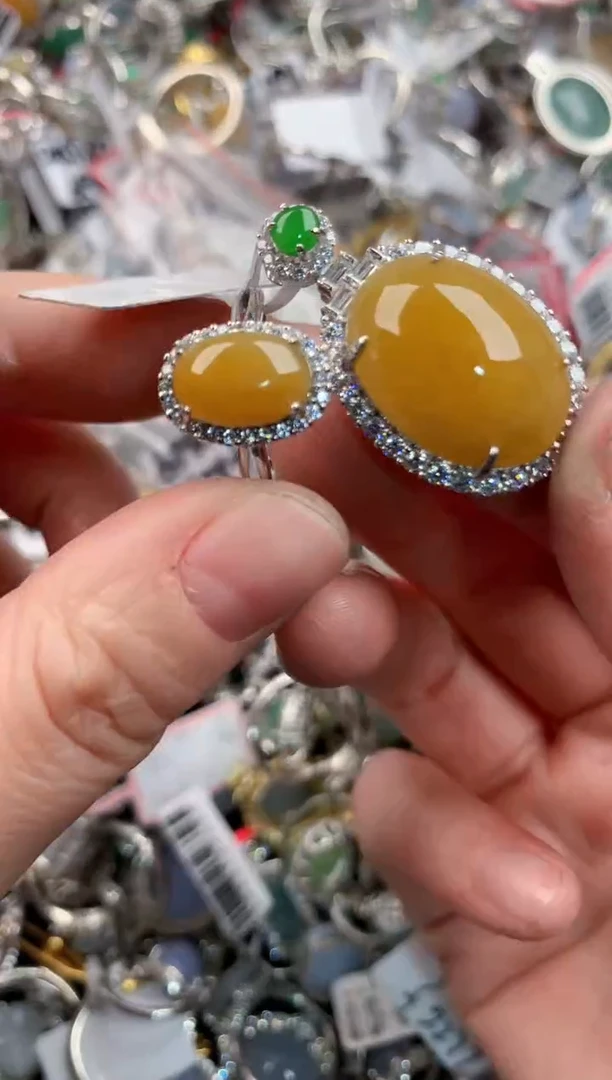 银S925镶嵌戒指翡翠12                  8