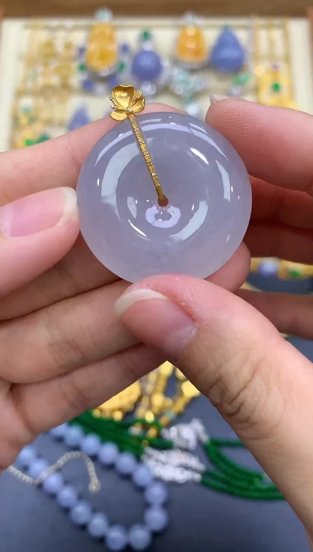 颈饰18K金镶嵌翡翠208-中国好珍宝