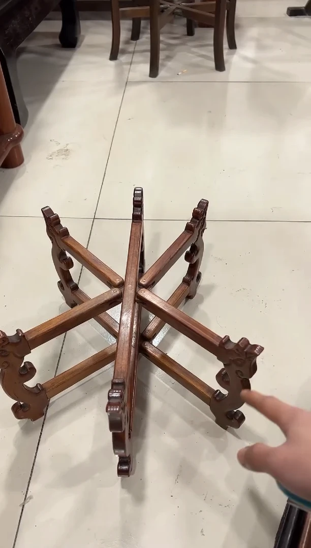 花梨木六足笔洗架大号