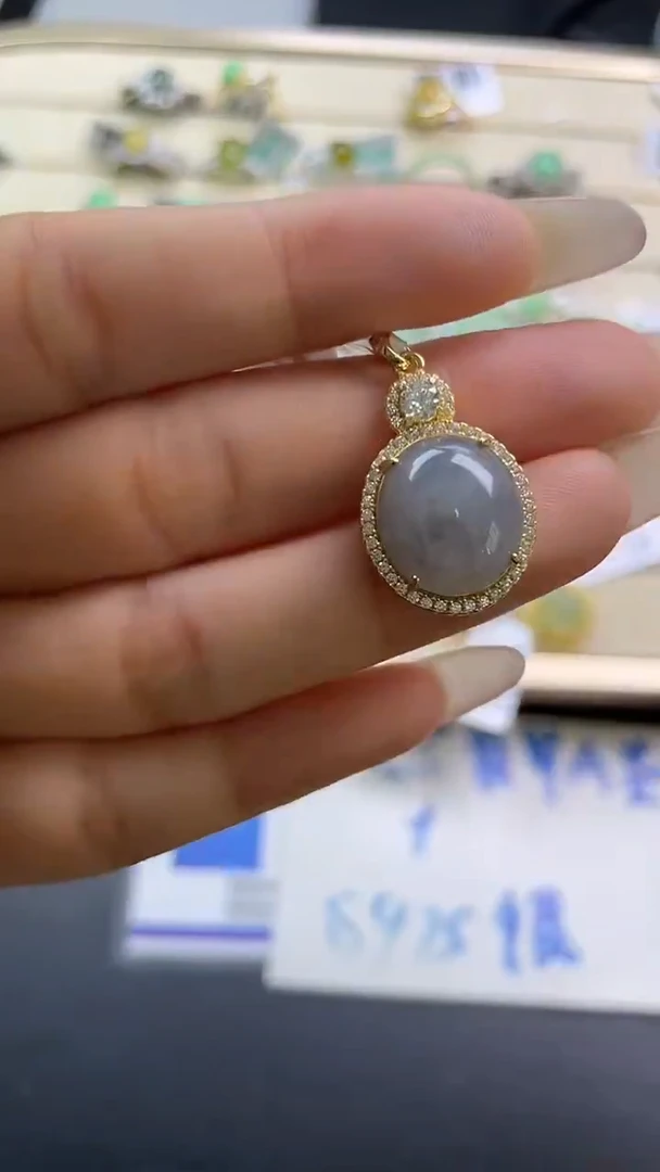 银S925镶嵌戒指翡翠翡翠 蛋面 银S925镶嵌