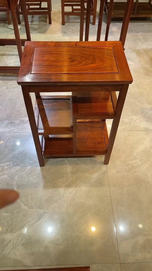花梨木类成套家具付*刺猬紫檀置物架瑕疵处理45*30*65