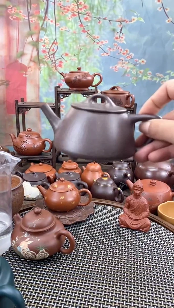 茶壶紫砂天青泥子冶石瓢150cc