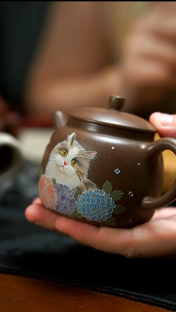 茶壶紫砂段泥绣球布偶壶