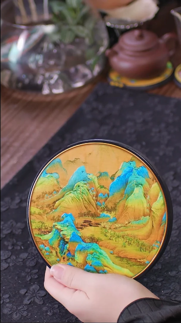 壹藏贰宝千里江山图案大垫子一片