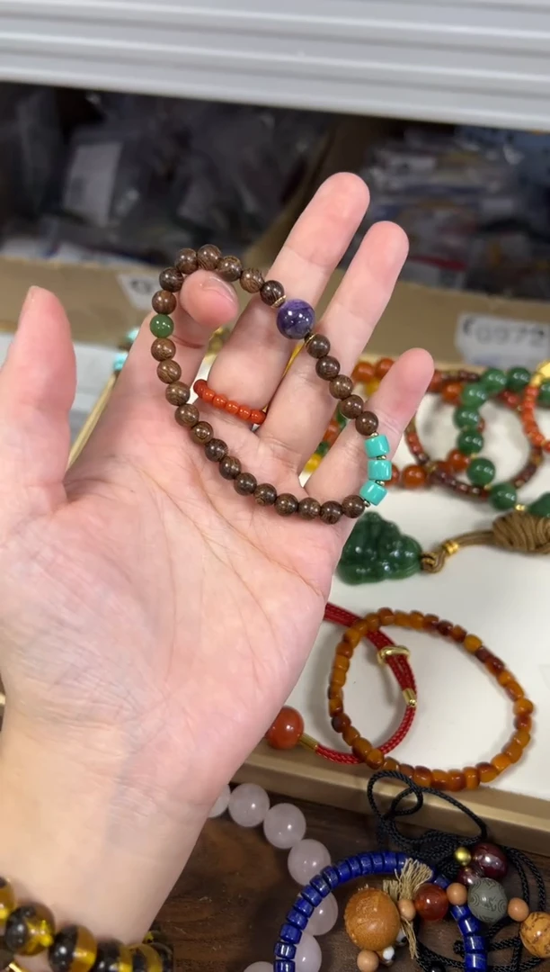 吊坠苏木（金丝檀）未镶嵌孤品金丝檀木设计款手链[2665]