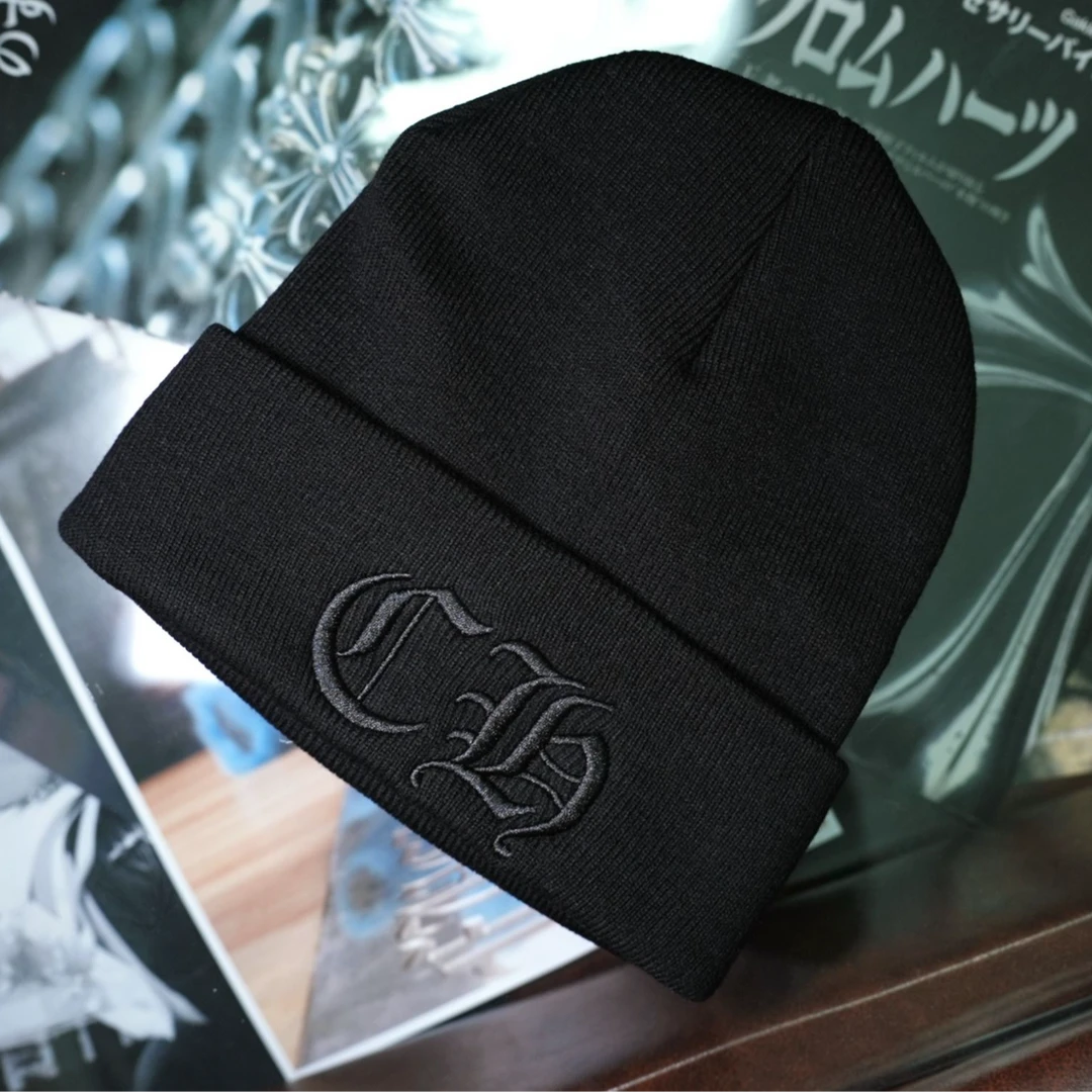 未使用 Chrome Hearts/克罗心 黑色刺绣冷帽