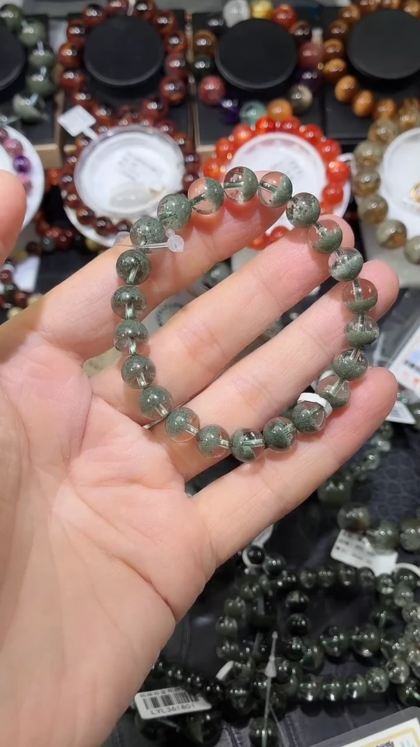 未镶嵌手链水晶绿幽灵单圈手链A8.5