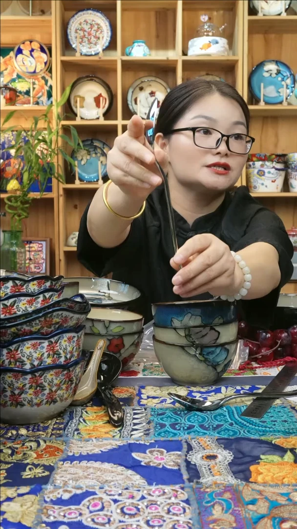 瓷片小可高温瓷餐具勺子2只