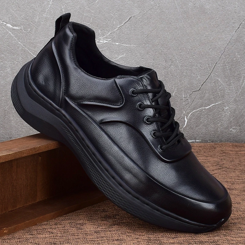 卡汐沐『精选』力荐！男鞋新款轻便软底运动鞋防滑厚底系带休闲皮鞋