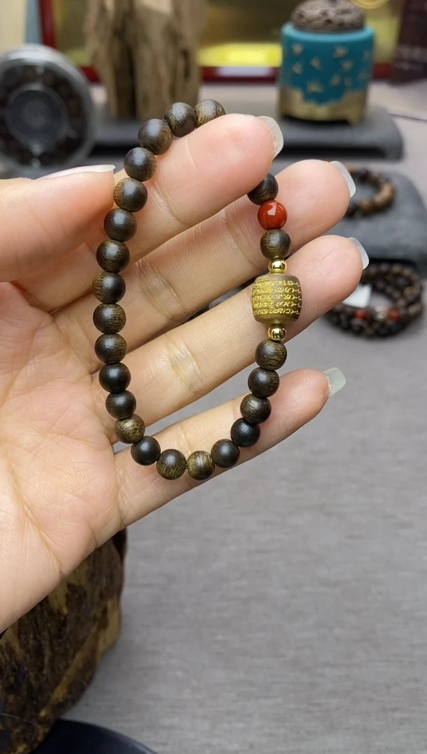 【闪购商品】沉香手串富森红土0.6+五条+配饰沉水单圈