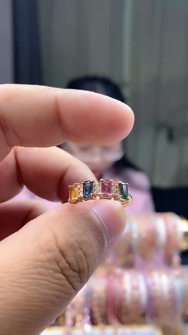 【闪购商品】碧玺戒指银S925镶嵌3554354343543