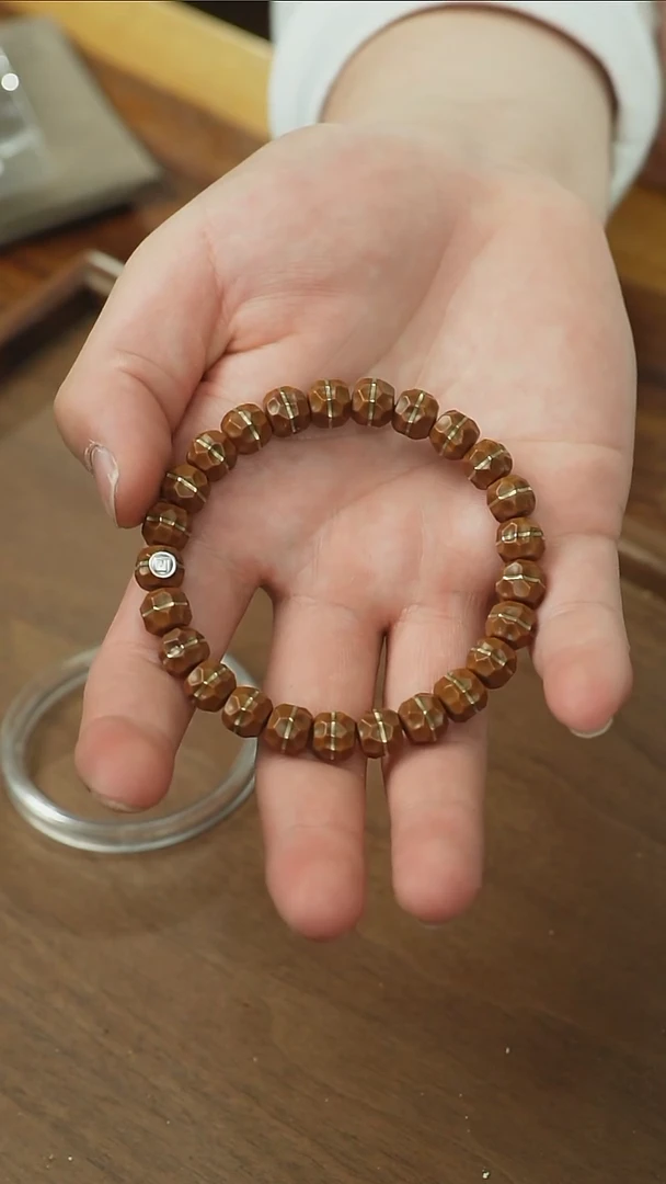 【闪购商品】紫金鼠手串咖皮实心无相一线天9x8带标