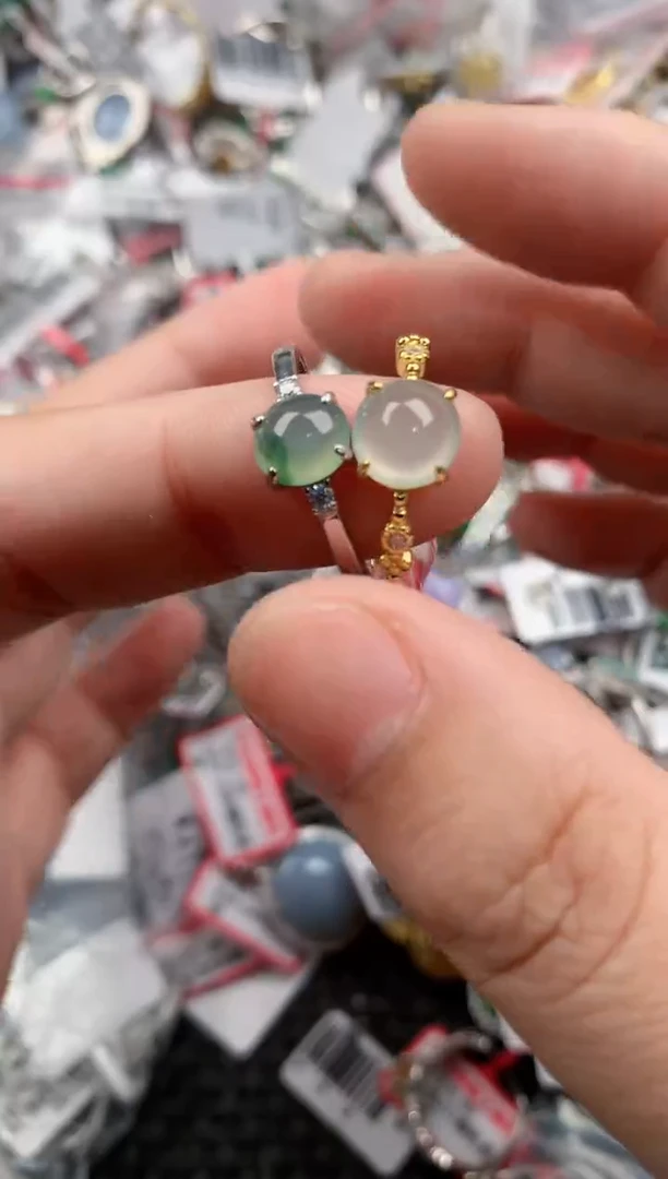 银S925镶嵌戒指翡翠111    1