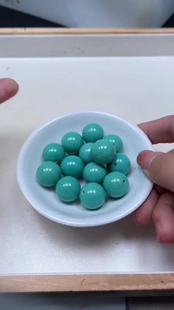 未镶嵌玛瑙手饰A1863 高瓷绿淞16mm1个9.9元