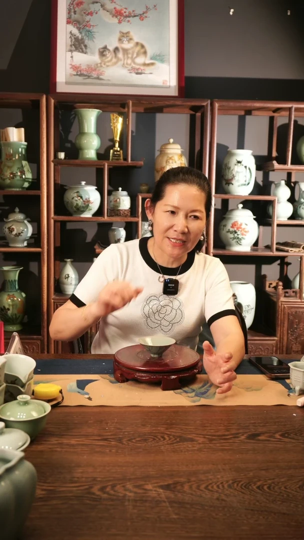 纯手工 哥窑 斗笠杯