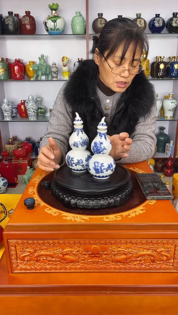 瓶瓷   半斤装青花葫芦2个    陶瓷空酒坛