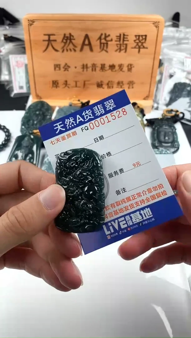 颈饰未镶嵌翡翠  多样性随机一件发货 方绿九龙牌68