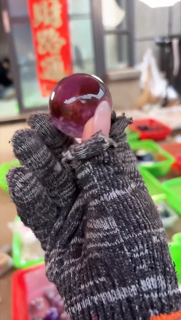 【闪购商品】水晶摆件未镶嵌紫黄球 040