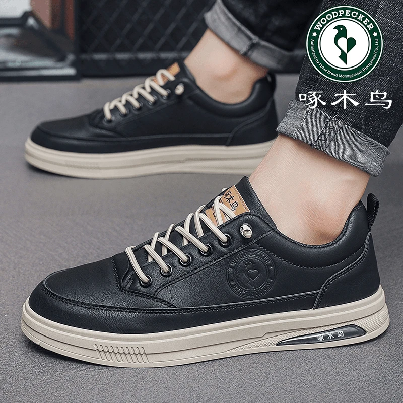 啄木鸟 男士休闲板鞋百搭鞋子男款春季新款休闲鞋潮流透气小白鞋