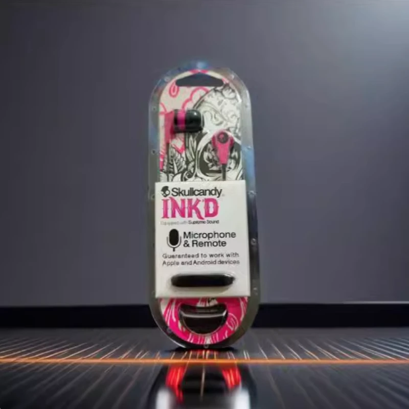 未拆封 骷髅 头 skullcandy斯酷凯蒂有线耳机入耳式线控通话带麦