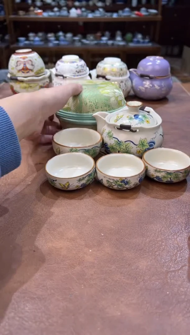 真的很便宜超好看会开片的旅行茶具