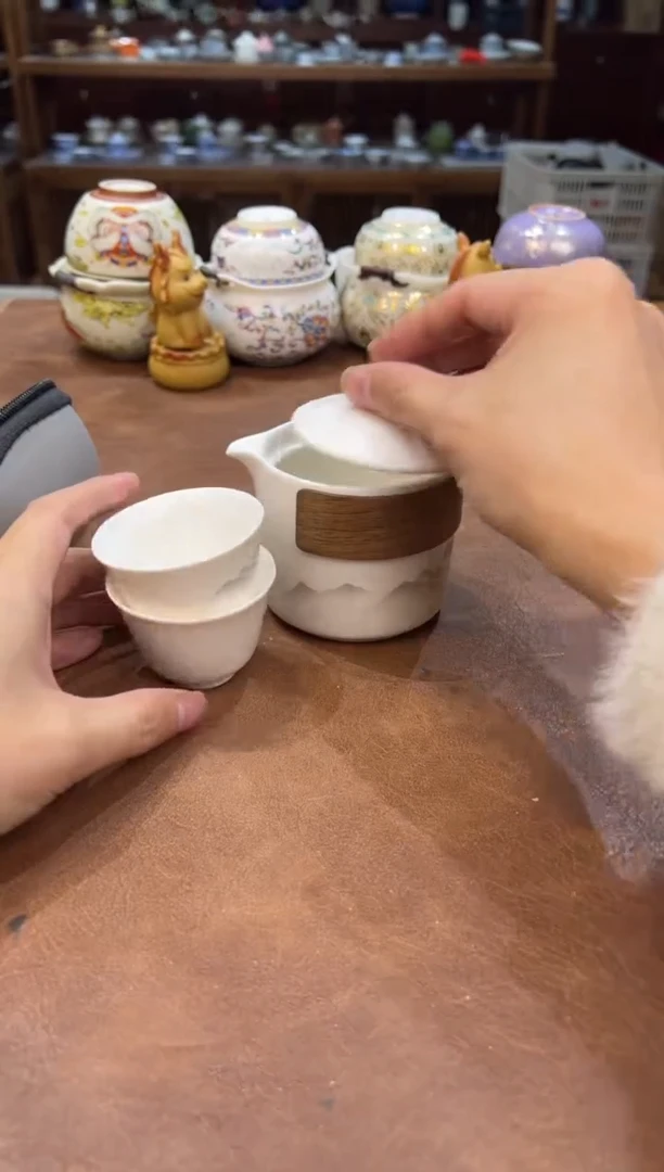 真的很便宜会开片的旅行茶具