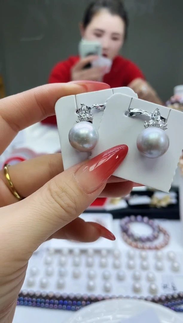 未镶嵌吊坠淡水珍珠灰色系吊坠