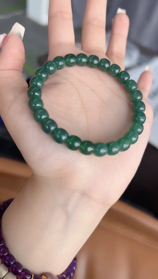 未镶嵌手链翡翠PY052翡翠8m单圈手串