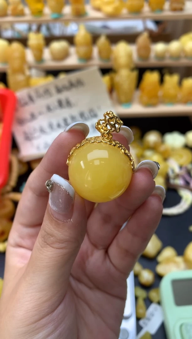 琥珀银S925镶嵌珠宝奇石058琥珀蜜蜡微瑕