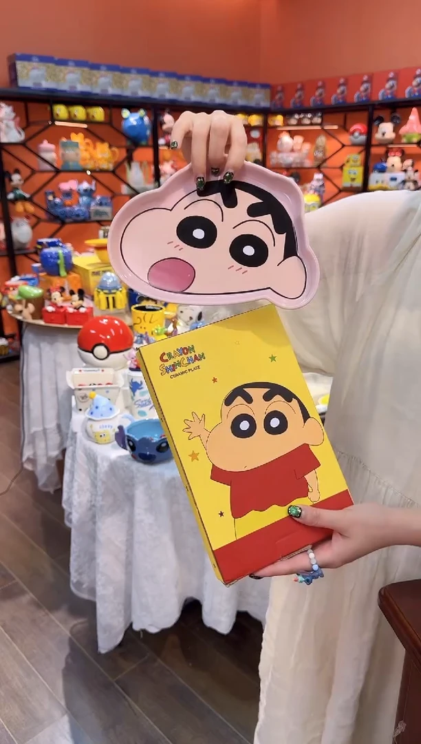 瓷片@@蜡笔小新异形陶瓷水果盘