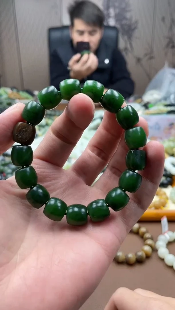 未镶嵌手串和田玉碧玉12直切