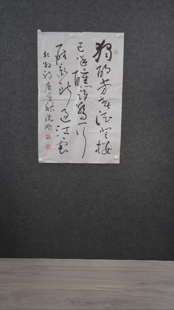 书法醉沈p 老师 独酌 白底 纸芯