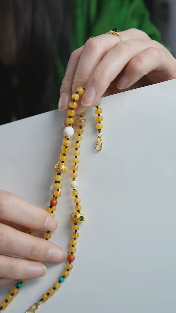 【闪购商品】蜜蜡手链银S925镶嵌蜜蜡手串