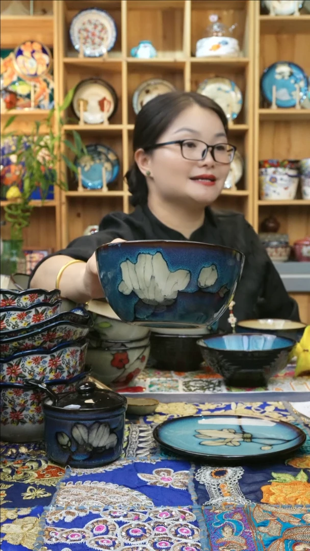 瓷片小可高温瓷餐具面碗4只