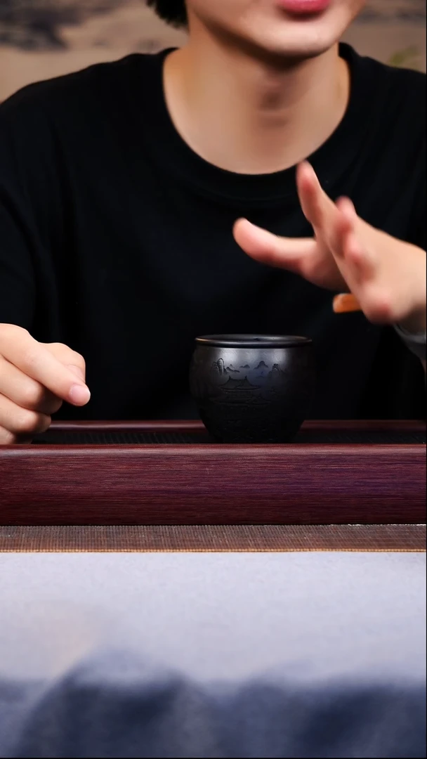 茶壶紫砂宜兴原矿紫砂作品 世外桃园杯