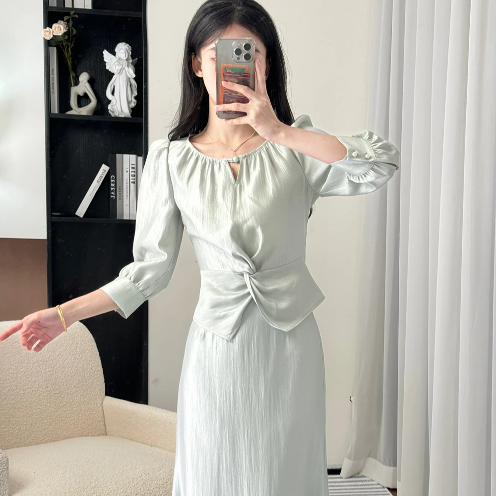 拉夏贝尔夏季青苍法式清凉气质修身显瘦上衣+半身裙 2599 SQC