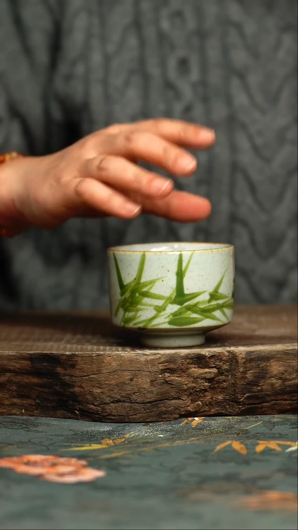 【闪购商品】杯釉下彩手工手绘同款陶器