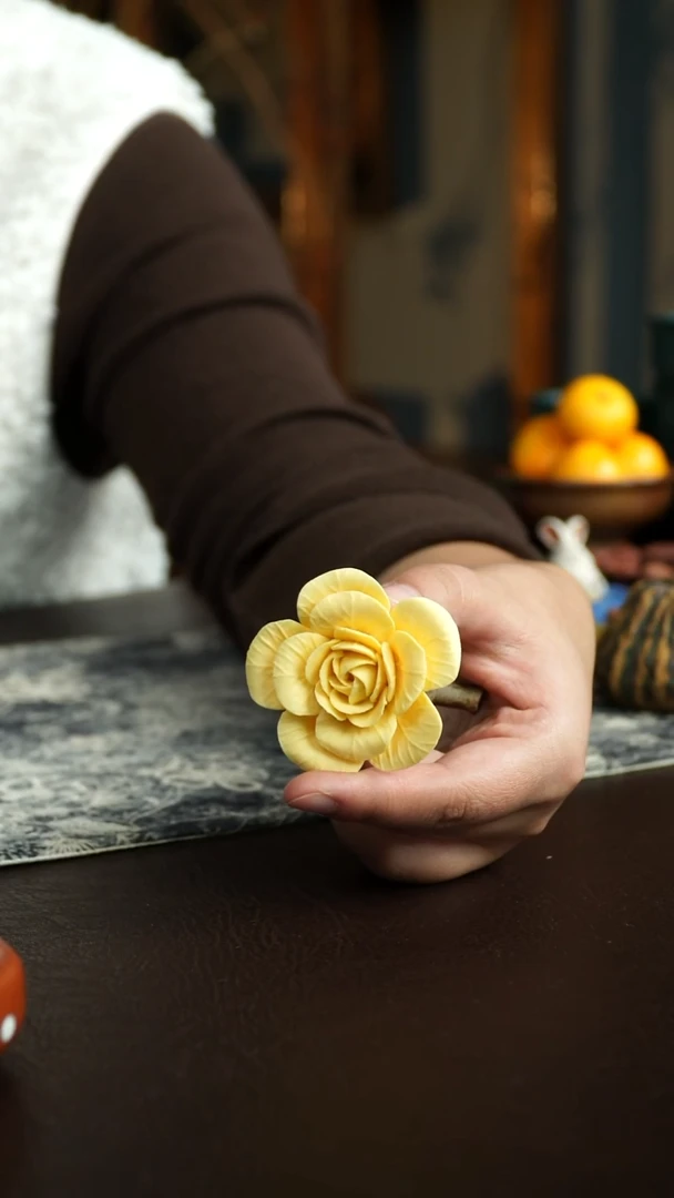 茶杯紫砂41号 山茶花香插 宜兴紫砂原矿作品