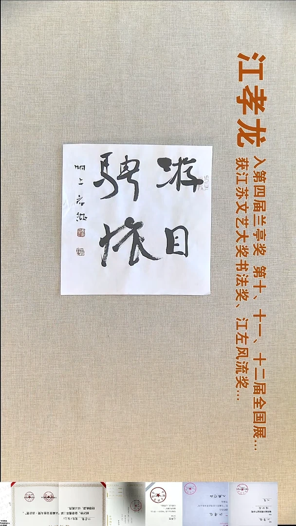 书法江孝龙书法福利25*25游目骋怀