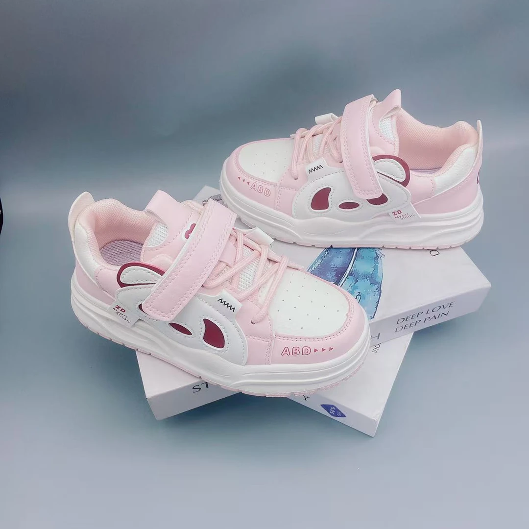 B8201女宝大童简约皮面板鞋32-37