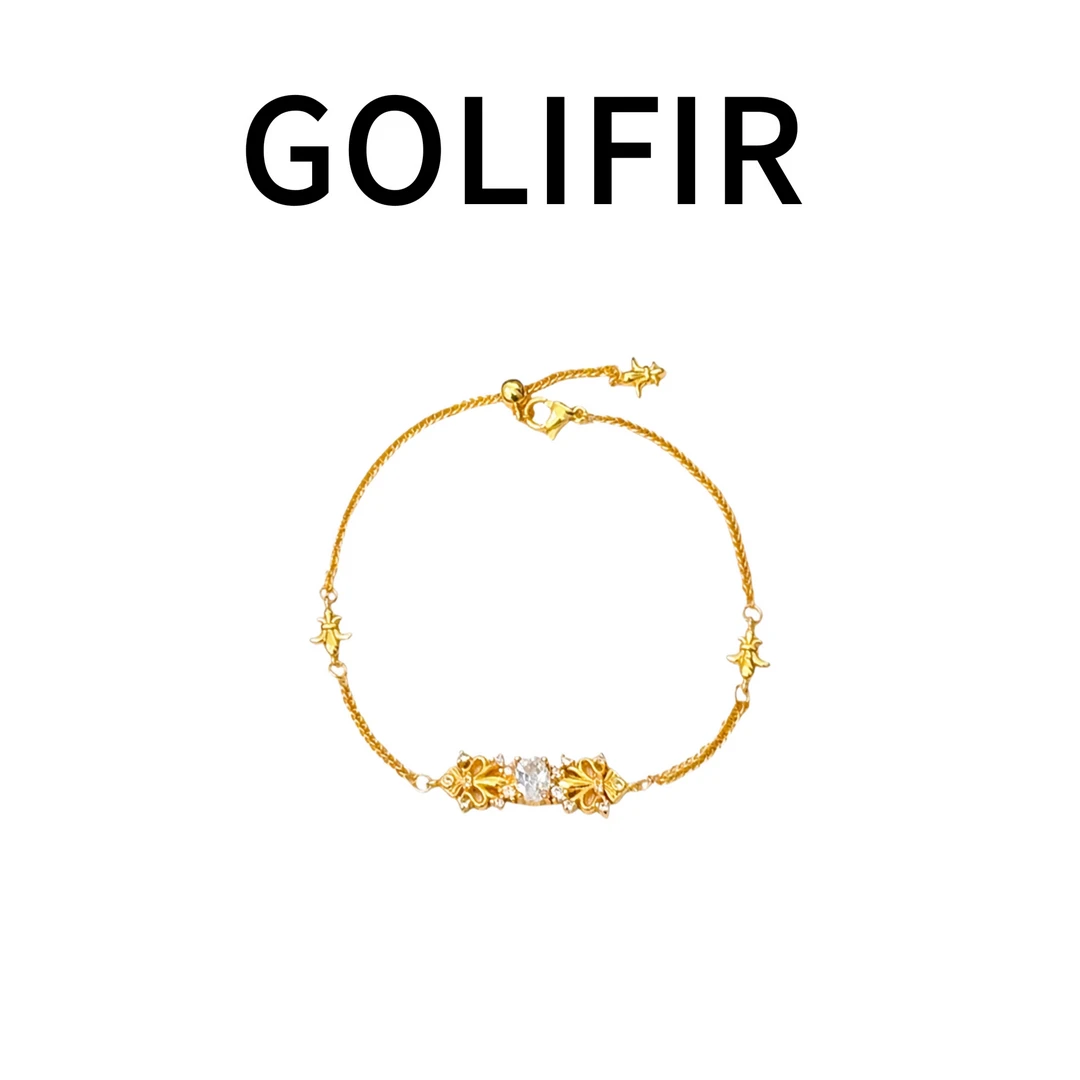 铜合金锆石项链 【GOLIFIR】Nature 系列 复古风镶钻精致手链S205