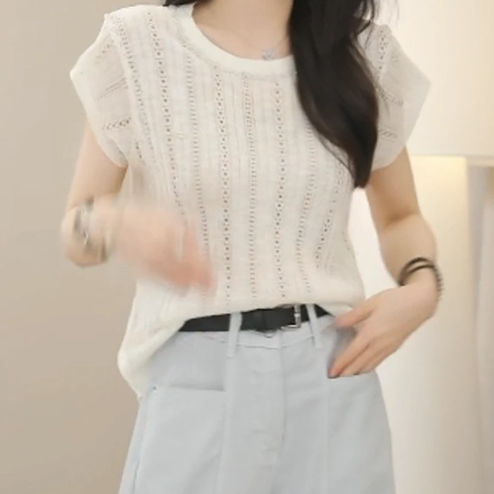 【云漫川雨】夏季新款时尚百搭休闲设计师上衣针织衫