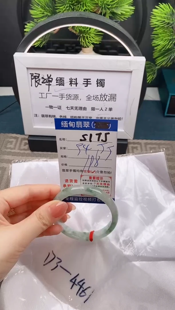 翡翠手镯未镶嵌手镯以实物为准微色差S175