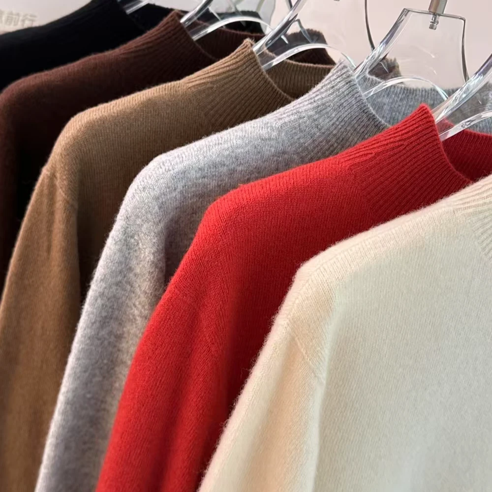 “天衣无缝”100%羊毛无缝半高领打底毛衣【34支】