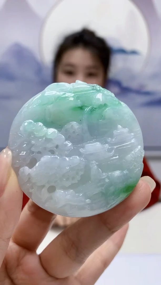 【闪购商品】定制翡翠未镶嵌5156kk-毛货挂件128