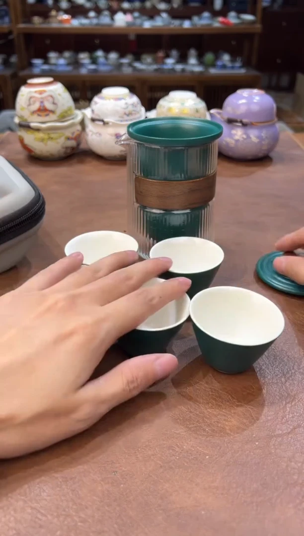 真的很便宜超好看会开片的旅行茶具