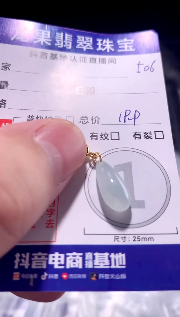 颈饰未镶嵌翡翠冰胶立体水滴506