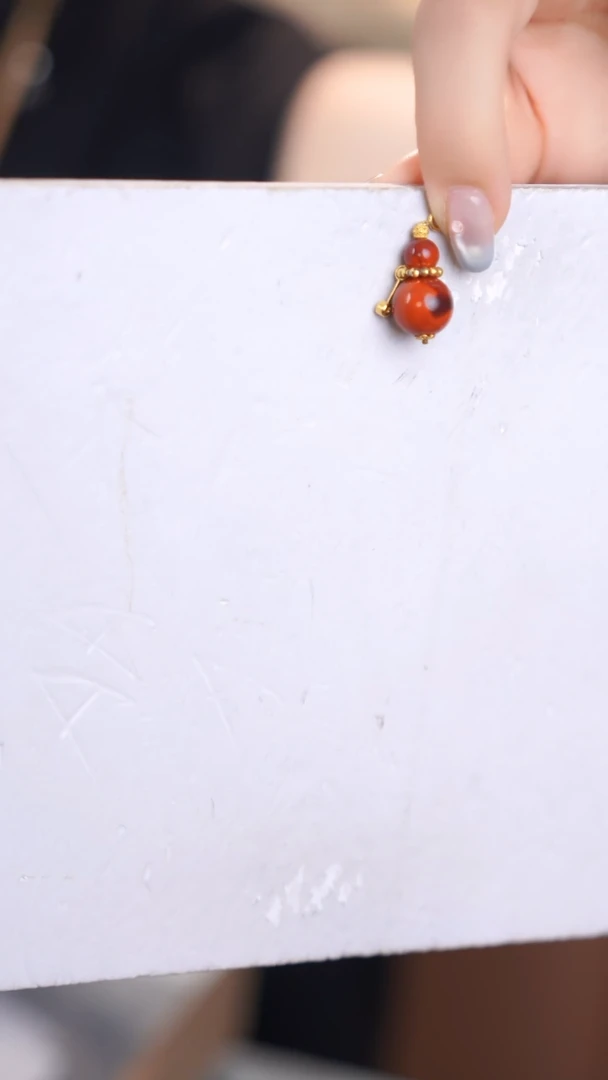 南红玛瑙18K金镶嵌吊坠(不含链)@@@@@@@@@@@@@@@